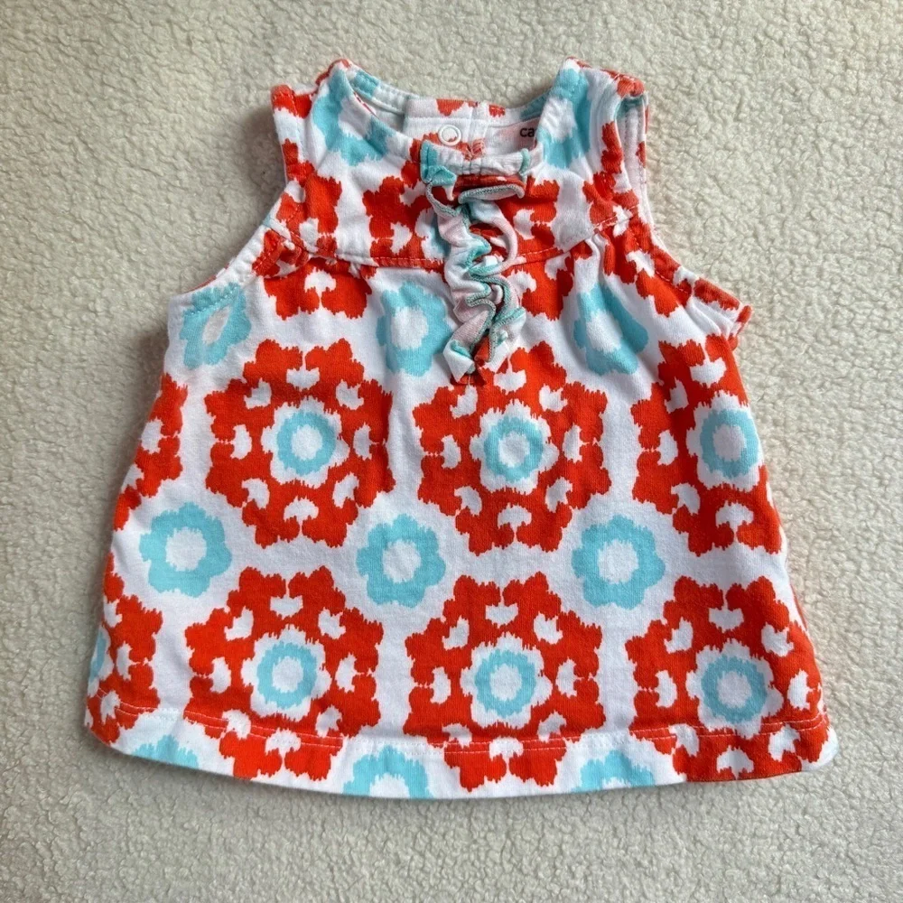 Orange and Blue Geometrical Flowy Baby Top